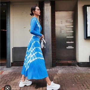 Zara blue tie dye dress - new without tags